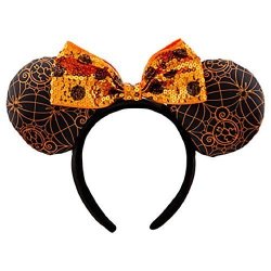 Disney Minnie Mouse Ears Headband Halloween Orange Black Theme Parks