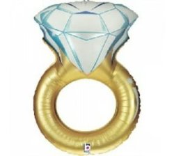 33 Inch Foil Wedding Ring Balloon Gold