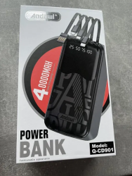 Andowl Power Bank With LED Display & Built-in Cables 40000MAH