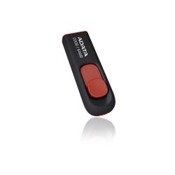 Adata C008 64GB USB 2.0 Retractable Capless Flash Drive Black Red AC008-64G-RKD