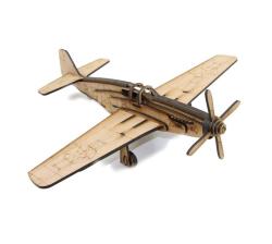 3D Wooden Model Mustang P-51 Plane