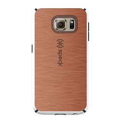 Custom White Speck Candyshell Case For Samsung Galaxy S6 - Orange Stainless Steel Print