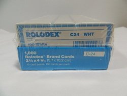 Rolodex Genuine Brand Cards 1000CT. C-24 21 4X4 White File Cards By Rolodex