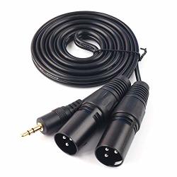 Microphone Cable Adapter 3.5 Mm 1 8INCH MINI Jack Stereo Trs To Dual Xlr 3 Pin Male Plug Unbalanced Interconnect Cable Y Splitter Patch Cable Cord 1.5M 5FT