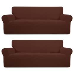Stretch Couch Cover Brown 190-230CM - Pack Of 2