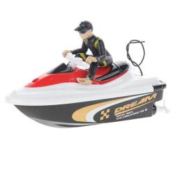 High Speed 49MHZ MINI Remote Control Racing Boat Water Playing Toy Size: 110MM X 45MM X 40MM Red