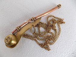 Nautical Solid Brass Copper Boatswain (Bosun) 5″ Whistle Chain