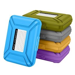 5-COLORS Sisun 3.5 Inch Anti-static Hdd Protector Case 3.5 " Hard Drive Protective Case - Hdd Storage Box Grey purple yellow blue green Five Colors