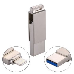 RQW-10 2 In 1 USB 2.0 & 8 Pin 64GB Flash Drive For Iphone & Ipad & Ipod & Most Android Smartphones & PC Computer