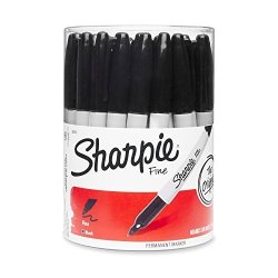 Sharpie Fine Point Permanent Marker Black Canister With 36 Pens