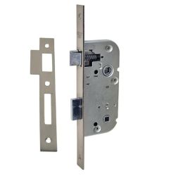 Lock Set With Striker Plate For Bathroom Or Privacy Chrome