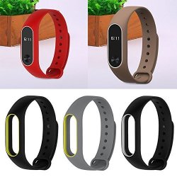Silicone Soft Duotone Wrist Strap Wrist Bands Replacement For Mi Band 2