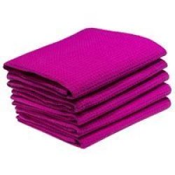 Kitchen Towel 050X075CM Plain Fuchsia Purple Design 20014 5 Pack