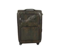 Smte- Quality Trolley 1 Piece Leather Travel Spinner Suitcase Set -dark Brown 65 Cm