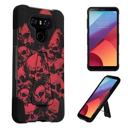 LG G6 Case Durocase Transforma Kickstand Bumper Case Black For LG G6 Released In 2017 - Red Skull