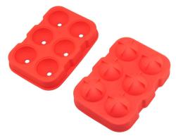 - 6 Giant Ball Boulders For Gin Ice Ball Tray - Red