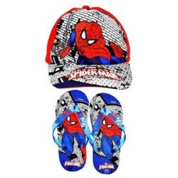 Spiderman - Cap And Slipper Gift Set Kids Size 31 32