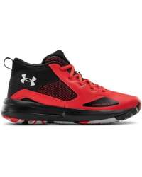 Grade School Ua Lockdown 5 Basketball Shoes - Versa Red Black White 4