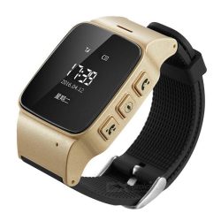 0.96" Oled Anti-lost Gps Smart Phone Watch - Black Golden