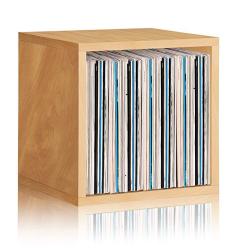 Way Basics Extra Large Stackable Lp Album Shelf Vinyl Record Storage Cube Natural