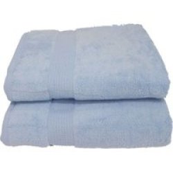 & 39 S Elegant 380 Zero Twist Bath Towel 380GSM Blue Sky Pack Of 2