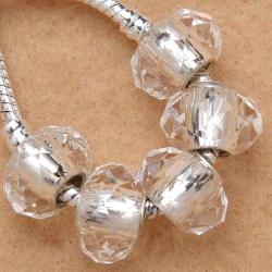 European Style - Crystal - Faceted - Rondelle Glass Beads - Clear