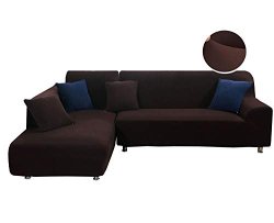 Womaco Sectional Sofa Cover L Shape Couch Slipcover - For Chaise Lounge + Sofa Style Sectional Couch Coffee Chaise Lounge S +sofa