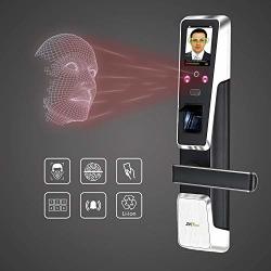 Electronic Fingerprint Door Lock Face Recognition Keyless Door Lock Digital Touch Screen Biometric Locks With Rechargeable Lithium Battery Left Handed