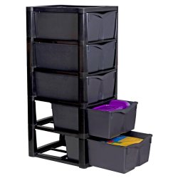 5 Drawer Storage Unit Black