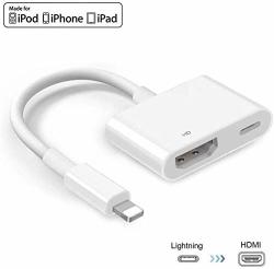 Apple Mfi Certified Lightning To HDMI Adapter Converter 1080P Lightning Digital Audio Av Adapter With Charging Port Support Iphone Xr XS X 8 7