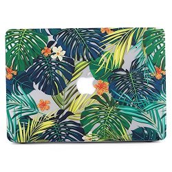 Macbook Air 13 Case L2W Matte Print Tropical Palm Leaves Pattern Coated PC Hard Protective Case Cover For Apple Macbook Air 13 Inch Model: