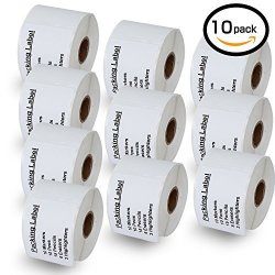 10 Rolls Dymo 30324 Compatible 2-1 8" X 2-3 4" 54MM X 70MM Veterinary Diskette Media Labels Compatible With Dymo 450 450 Turbo 4XL And Many More