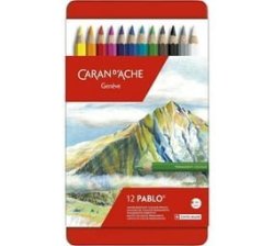 Pablo Artist Coloured Pencil Set 12 Assorted Colours Caran Dache