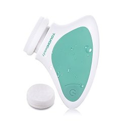 TouchBeauty MINI Face Cleanser Brush Sonic Vibration Facial Scrubber With Soft Silicone Brush For Sensitive Skin & Cotton Pads For Makeup TB-1288