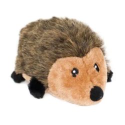 Squeaky Hedgehog Plush Dog Toy Small - Brown