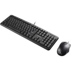 Volkano Krypton Wired Keyboard & Mouse Black