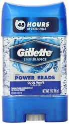 Gillette Clear Gel With Power Beads Cool Wave Anti-perspirant deodorant 3 Oz Pack Of 3 Packaging May Vary