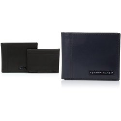 Tommy Hilfiger Men's Leather Cambridge Passcase Wallet With Removable Card Holder Black navy