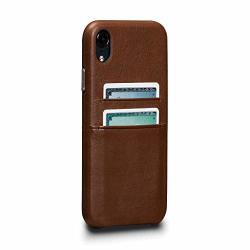 Deen Leather Snap On Wallet Case - Wireless Charging Compatible - Saddle