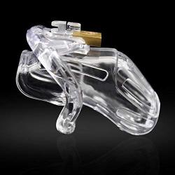 Device Cage C'hastity Toy High Plastic Chastity Cage Men's Buckle Ring Lightweight Hypoallergenic Chastity Cage Anti-off Lock Ring Long Section - Transparent