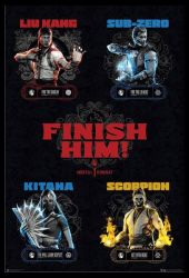 Mortal Kombat Grid Poster With Black Frame