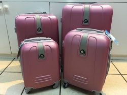 Set Of 4 Suitcases Travel Trolley Luggage Abs With Universal Wheels Pink