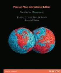 Statistics For Management: Pearson New International Edition Paperback 7TH Edition