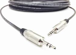 300 Foot Plenum 3.5MM 1 8" Male To Male FT-6 CL3P Rated Stereo Audio Cable With Black Jacket By Custom Cable Connection