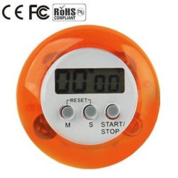 Circular Kitchen Digital Countdown Timer Orange