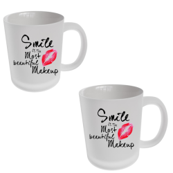 Smile Makeup - Clear Frosted Mug Set