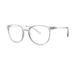 Blue Light Blocking Classic Round Reading Glasses - With Titanium Arm - Grey - +2.00