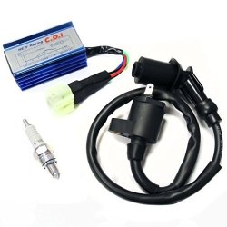Bundle Ignition Repair Kit: Scooter "troubleshooting No Spark". Includes: Ignition Coil 2-PIN + Ngk Spark Plug C7HSA + Performance Racing Cdi For GY6 50CC 125CC 150CC