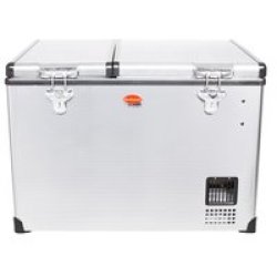 Snomaster - 56L Dual Compartment Stainless Steel Fridge freezer Ac dc
