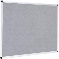 VIZ-PRO Notice Board Felt Gray Silver Aluminium Frame 48 X 36 Inches 